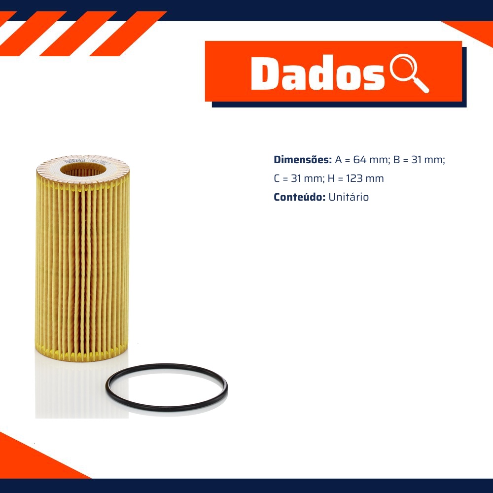 Filtro de Óleo Lubrificante para Volkswagen Amarok - Mann-Filter - HU7012z