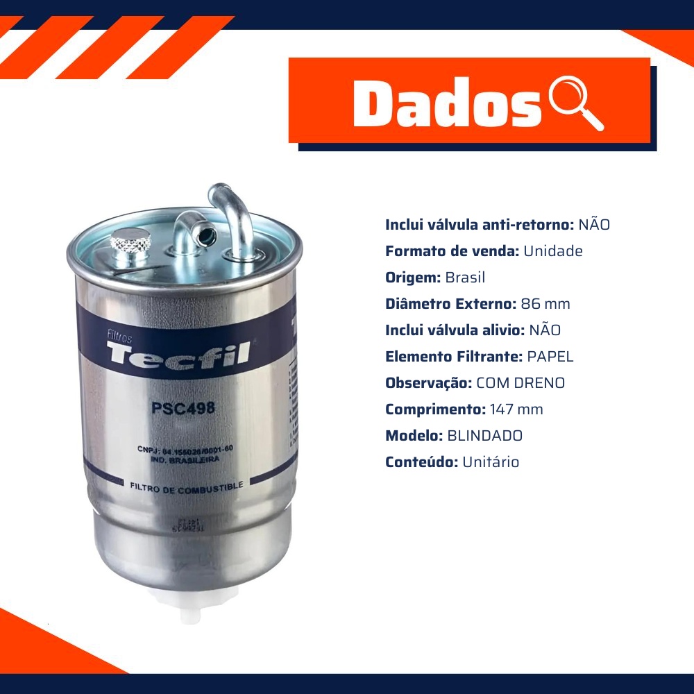 Filtro de Combustível - Tecfil - PSC498