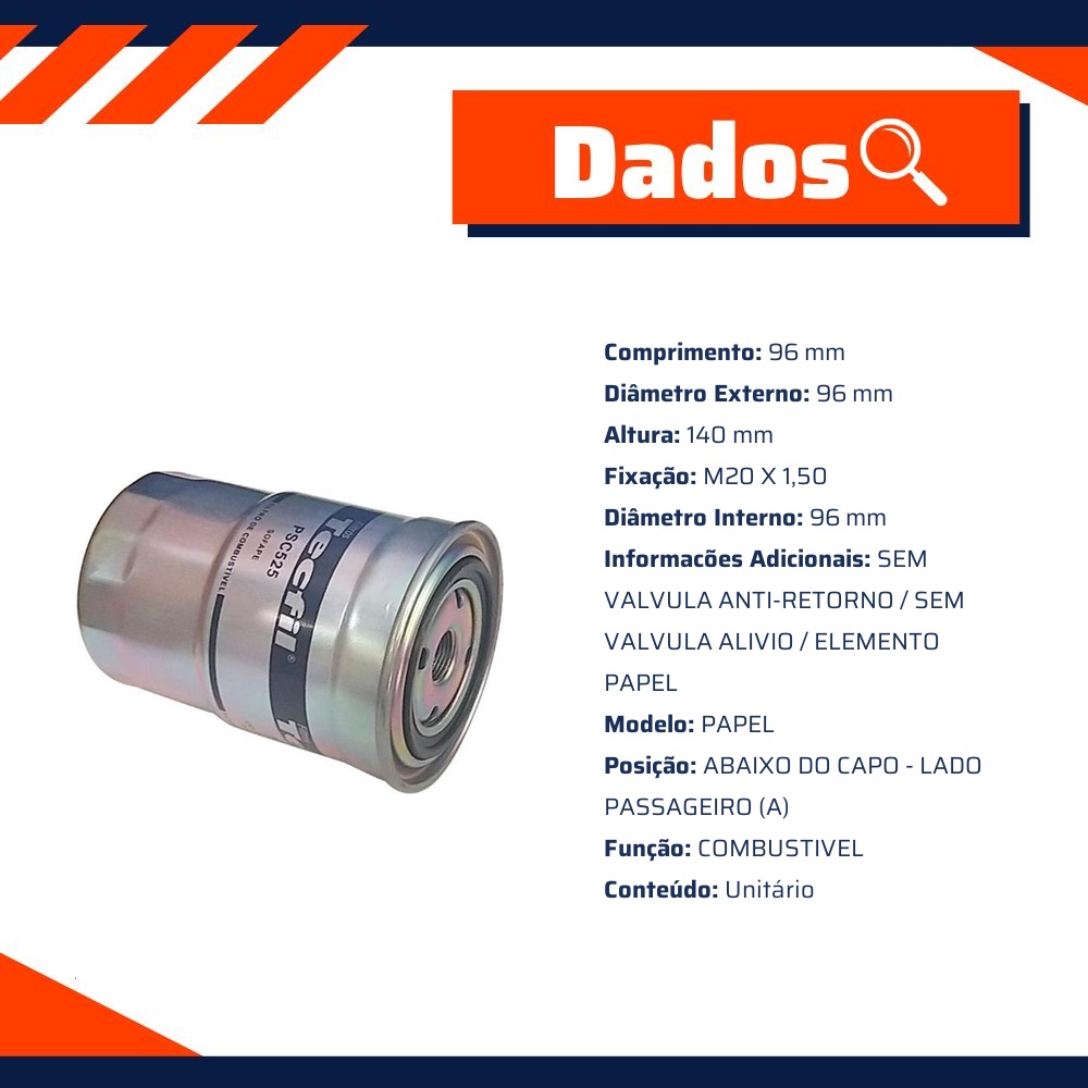 Filtro de Combustível - Tecfil - PSC525