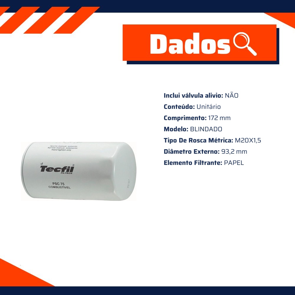 Filtro de Combustível - Tecfil - PSC75