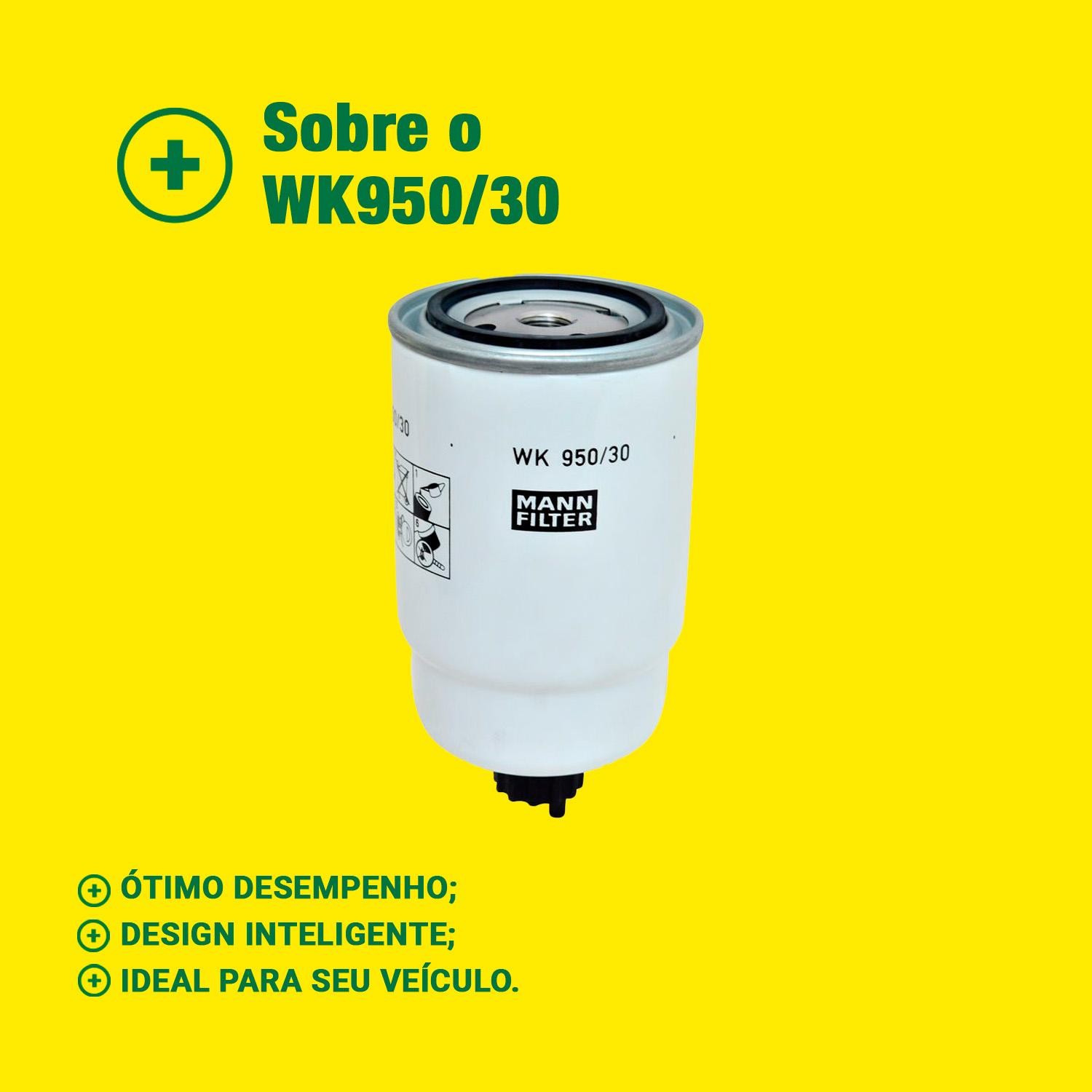 Filtro Blindado de Combustível Separador de Água - Mann-Filter - WK950/30