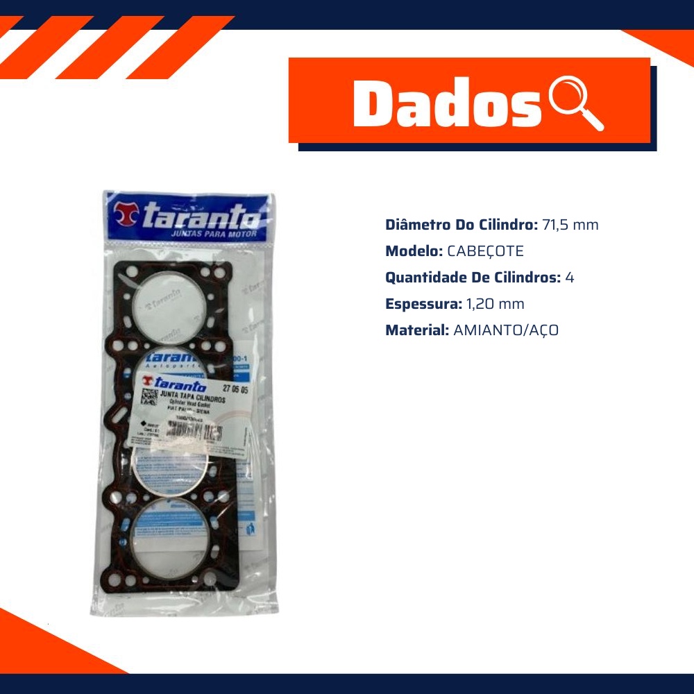 Junta de Cabeçote do Motor - Taranto - 270505