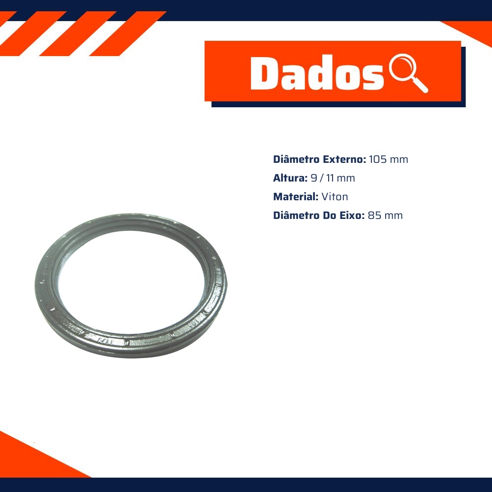 Retentor do Virabrequim 85 x 105 x 9/11 mm - Corteco - 1326V