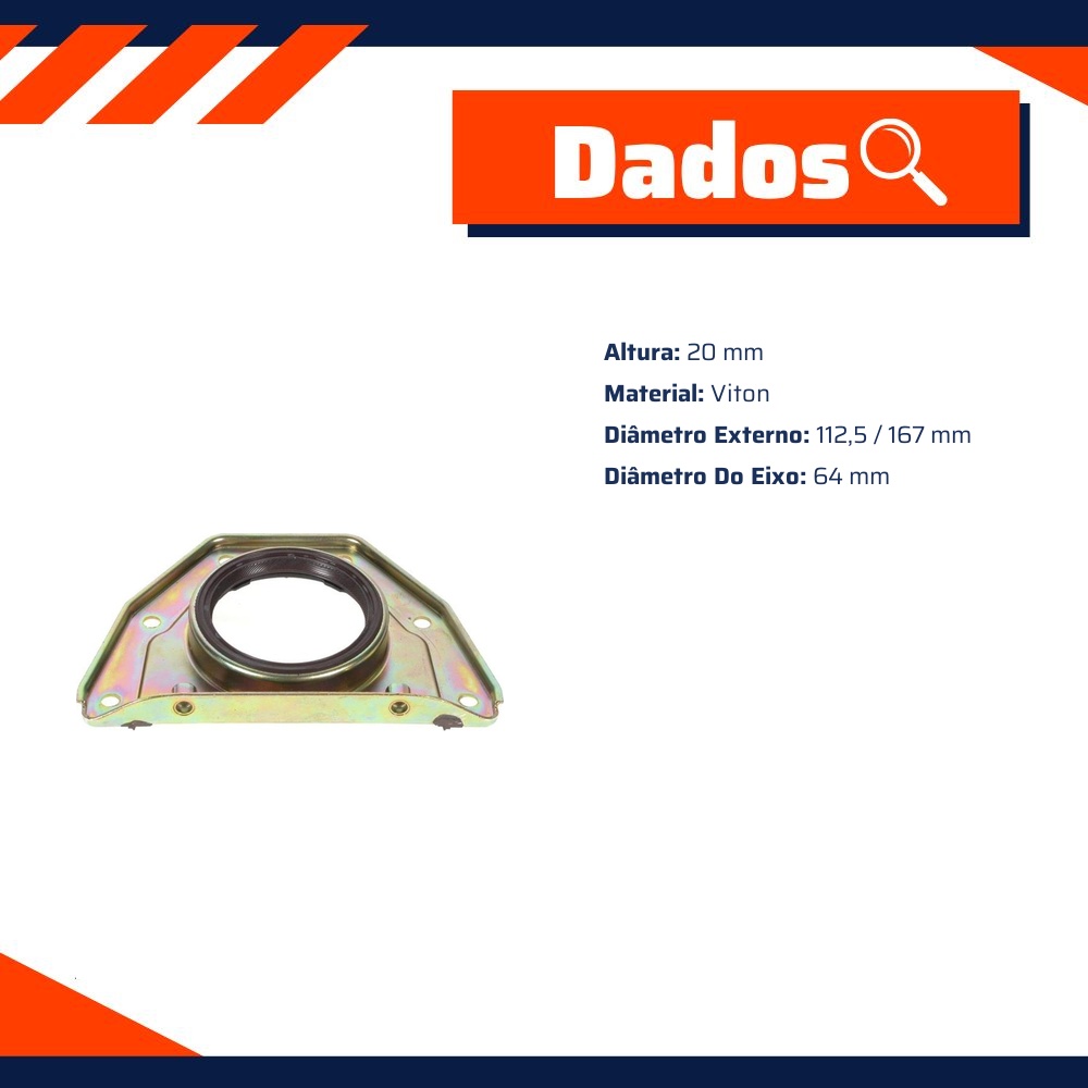 Retentor do Virabrequim 64 x 112,5/167 x 20 mm - Corteco - 3231V