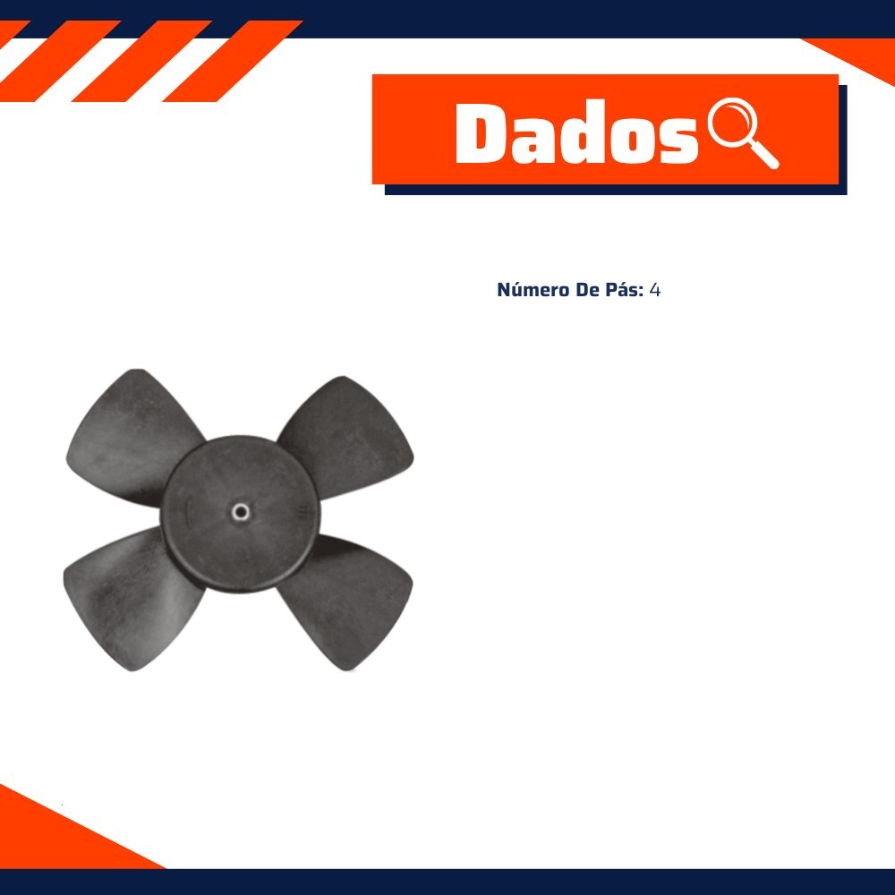 Hélice de Ventilação do Radiador 4 Pás - Modefer - 1932029