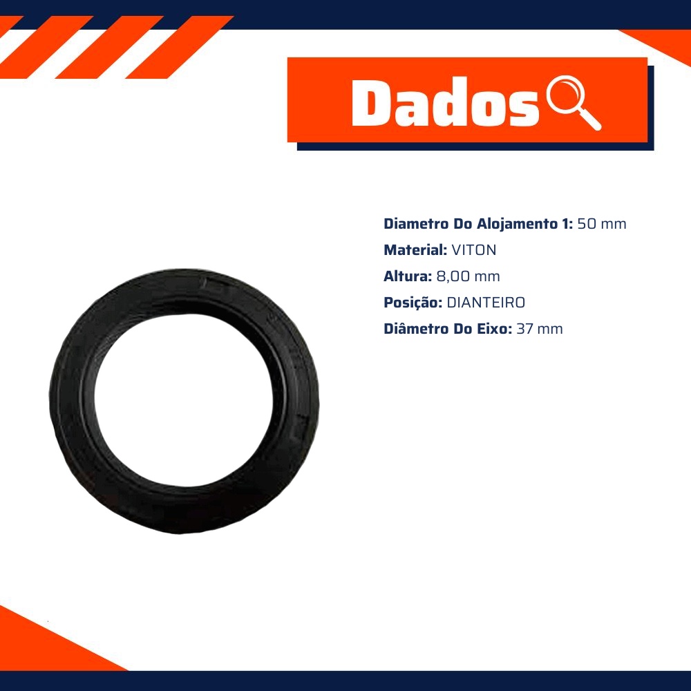Retentor do Virabrequim Dianteiro VITON - Taranto - R302212V