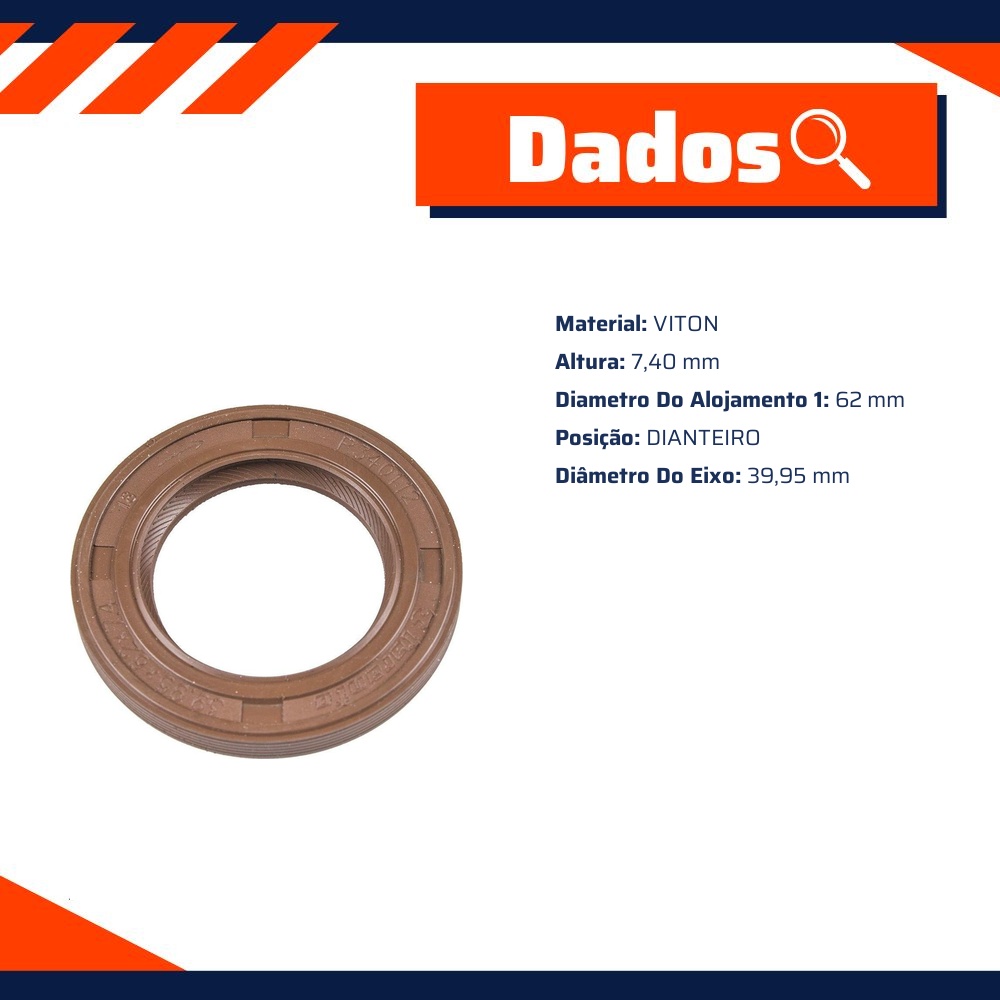 Retentor do Virabrequim Dianteiro Viton - Taranto - R340112V