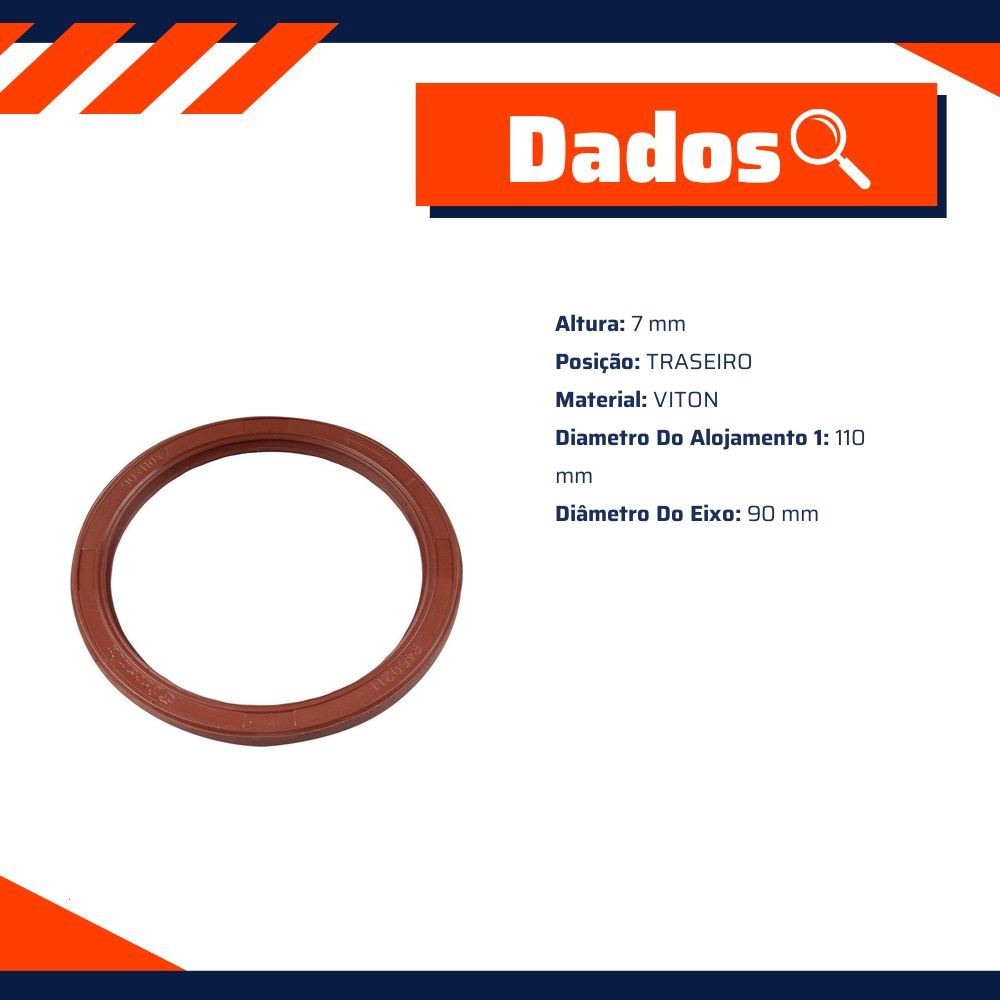 Retentor do Virabrequim Traseiro - Taranto - R460211V