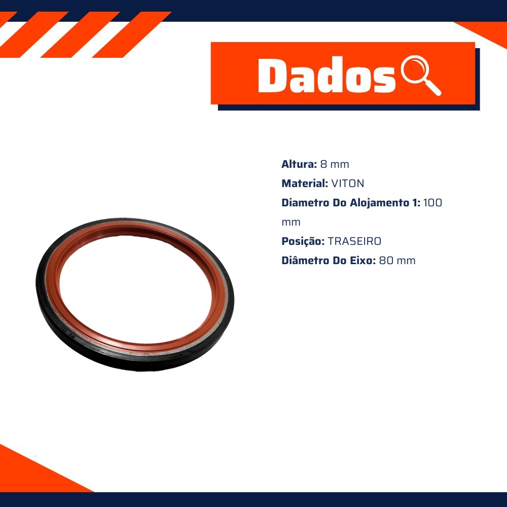 Retentor do Virabrequim Traseiro - Taranto - R570011V