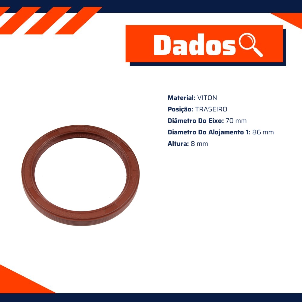 Retentor do Virabrequim Traseiro - Taranto - R570511V