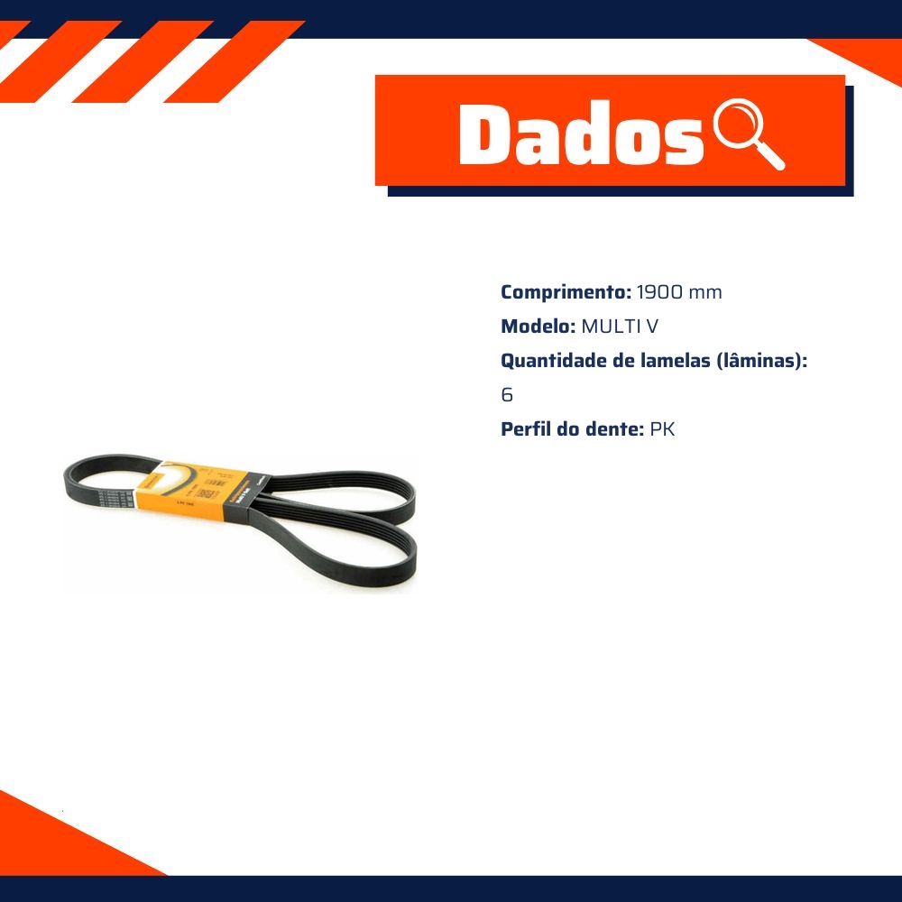 Correia de Acessórios Multi V PK - CONTITECH - 6PK1900