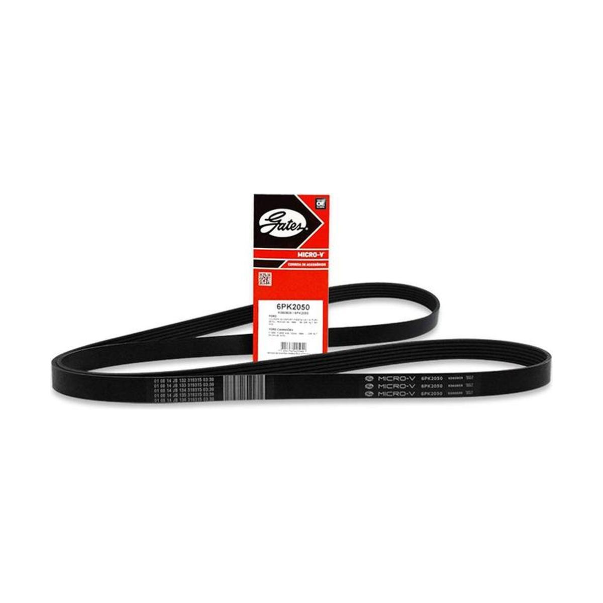 Correia de Acessórios Micro V 6 Aletas 2050 mm para Hyundai Santa Fé e Tucson - Gates - 6PK2050