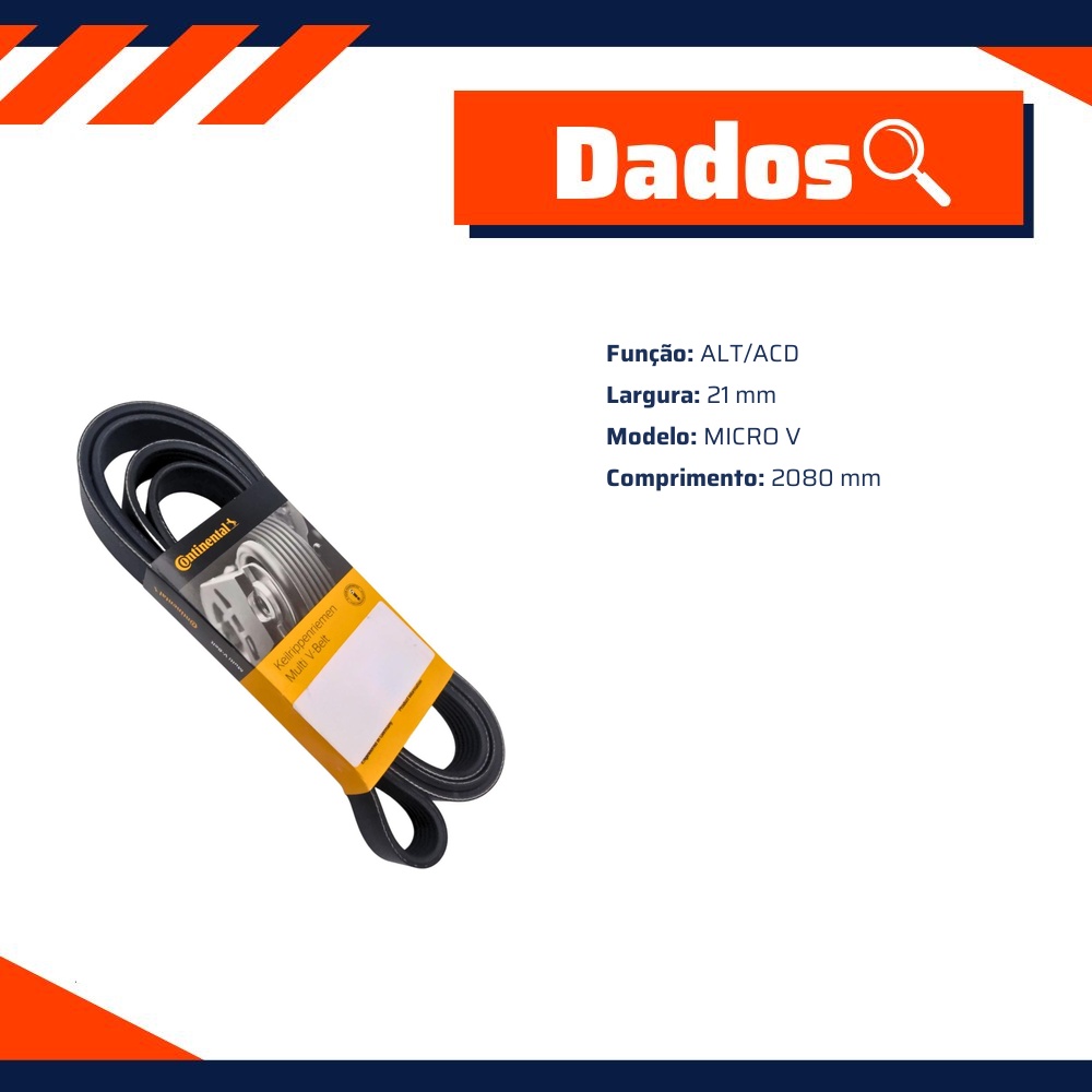Correia Acessórios Micro V - Continental Contitech - 6PK2080