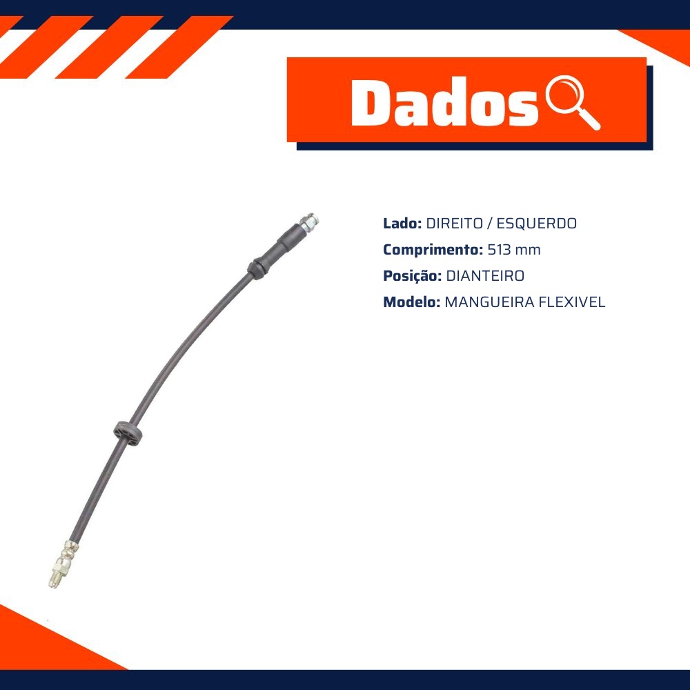 Mangueira Flexível de Freio Dianteiro para Fiat Idea e Strada - Norflex - 2113
