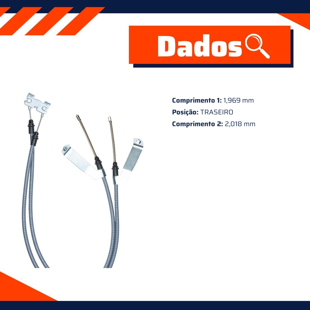 Cabo de Comando do Freio de Mão para Ford Courier - IKS - 2238