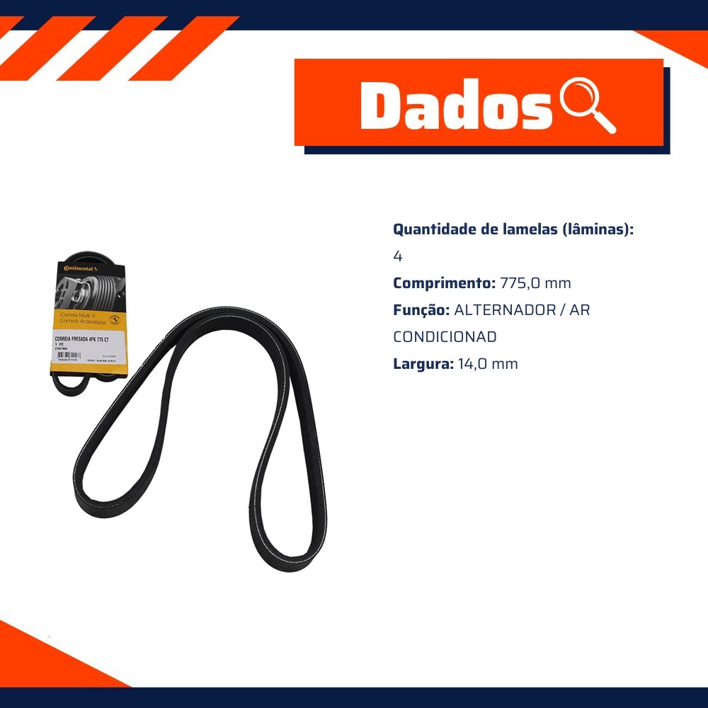 Correia de Acessórios - CONTINENTAL - 4PK775