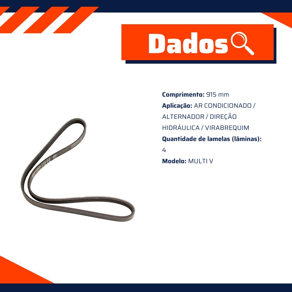 Correia Acessórios Multi V 915mm - Contitech - 4PK915