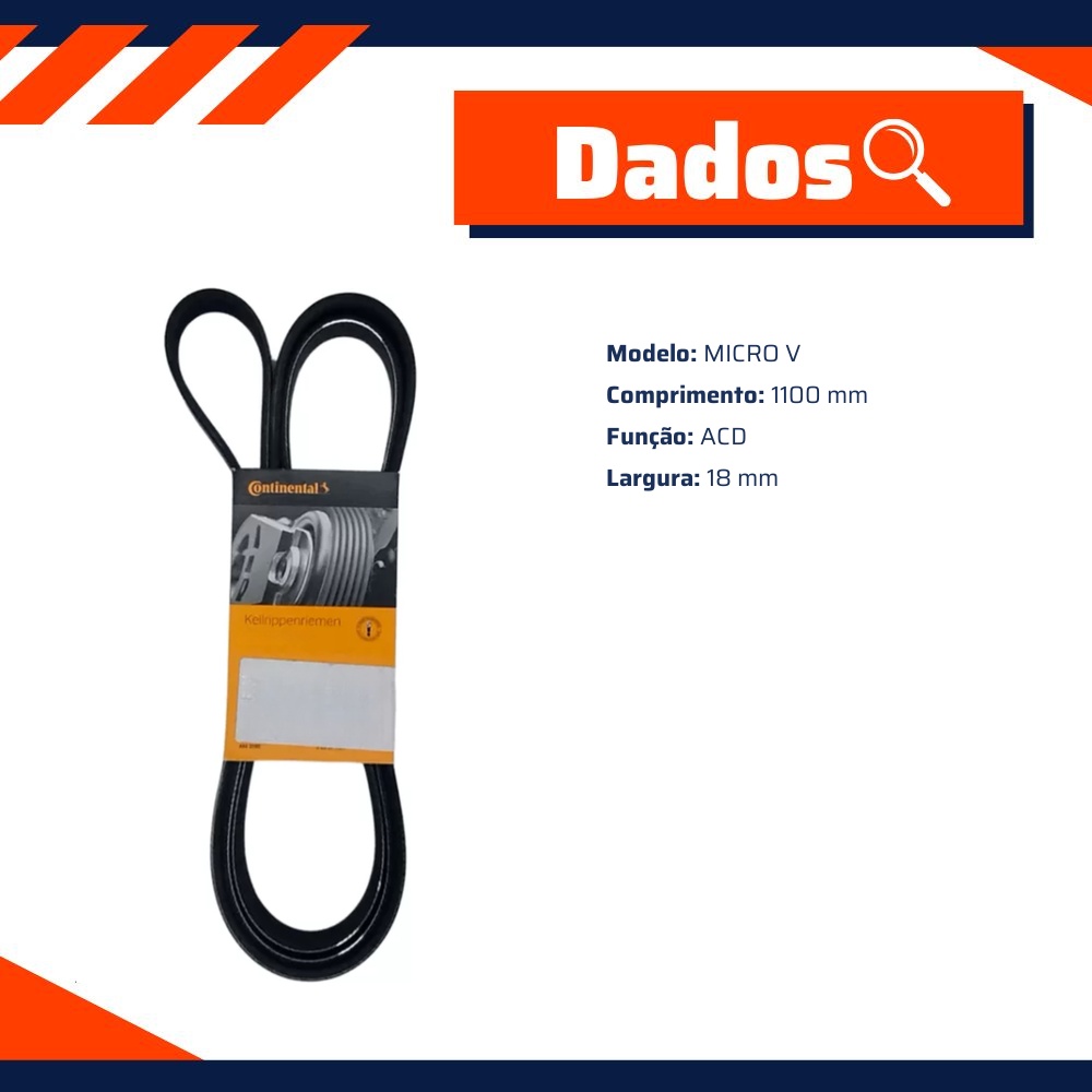 Correia Acessórios Micro V 1100mm - Contitech - 5PK1100