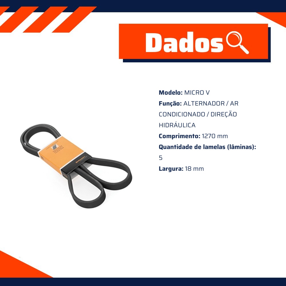 Correia de Acessórios - Contitech - 5PK1270