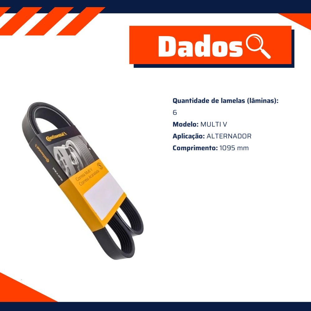 Correia Acessórios Multi V - Continental Contitech - 6PK1095