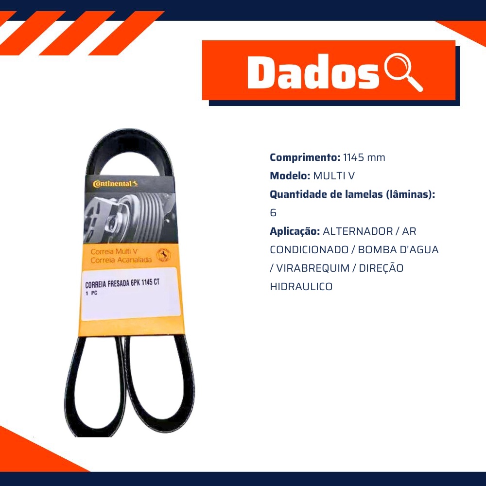 Correia Acessórios Micro V - Continental Contitech - 6PK1145