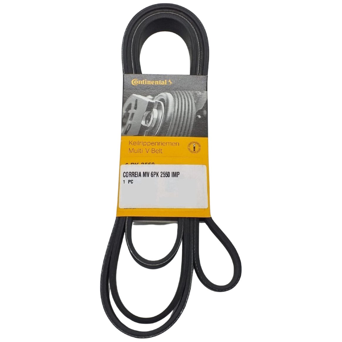 Correia de Acessórios Micro V 6 Lâminas 2550mm 21mm para Chevrolet Omega e KIA Sportage - Continental Contitech - 6PK2550