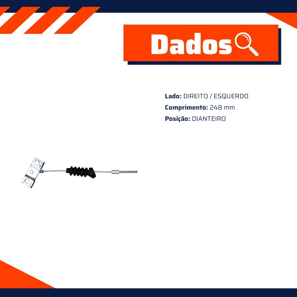 Cabo de Comando do Freio de Mão Dianteiro para Mitsubishi L200 - IKS - 8231