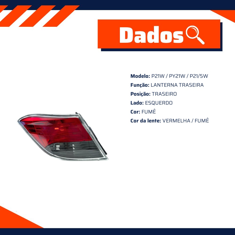 Lanterna Traseira Esquerda para Chevrolet Prisma - Arteb - 0460435