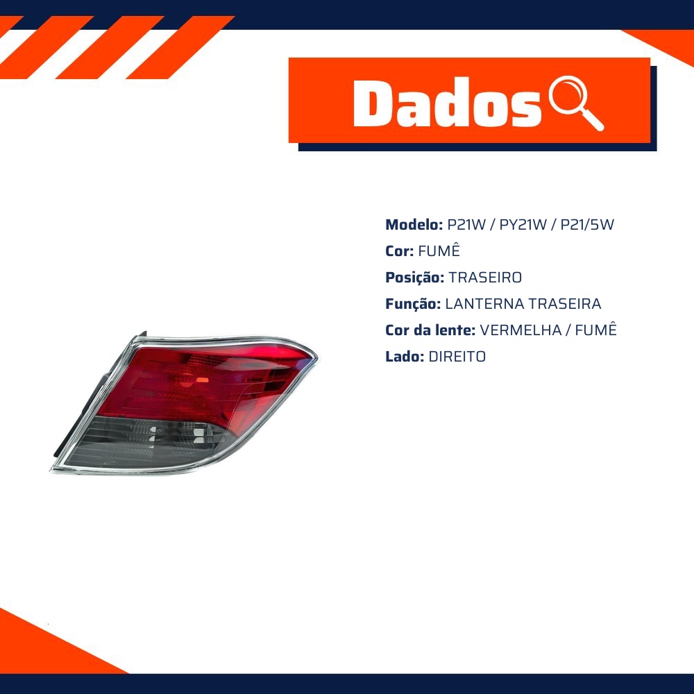 Lanterna Traseira Direita para Chevrolet Prisma - Arteb - 0460436