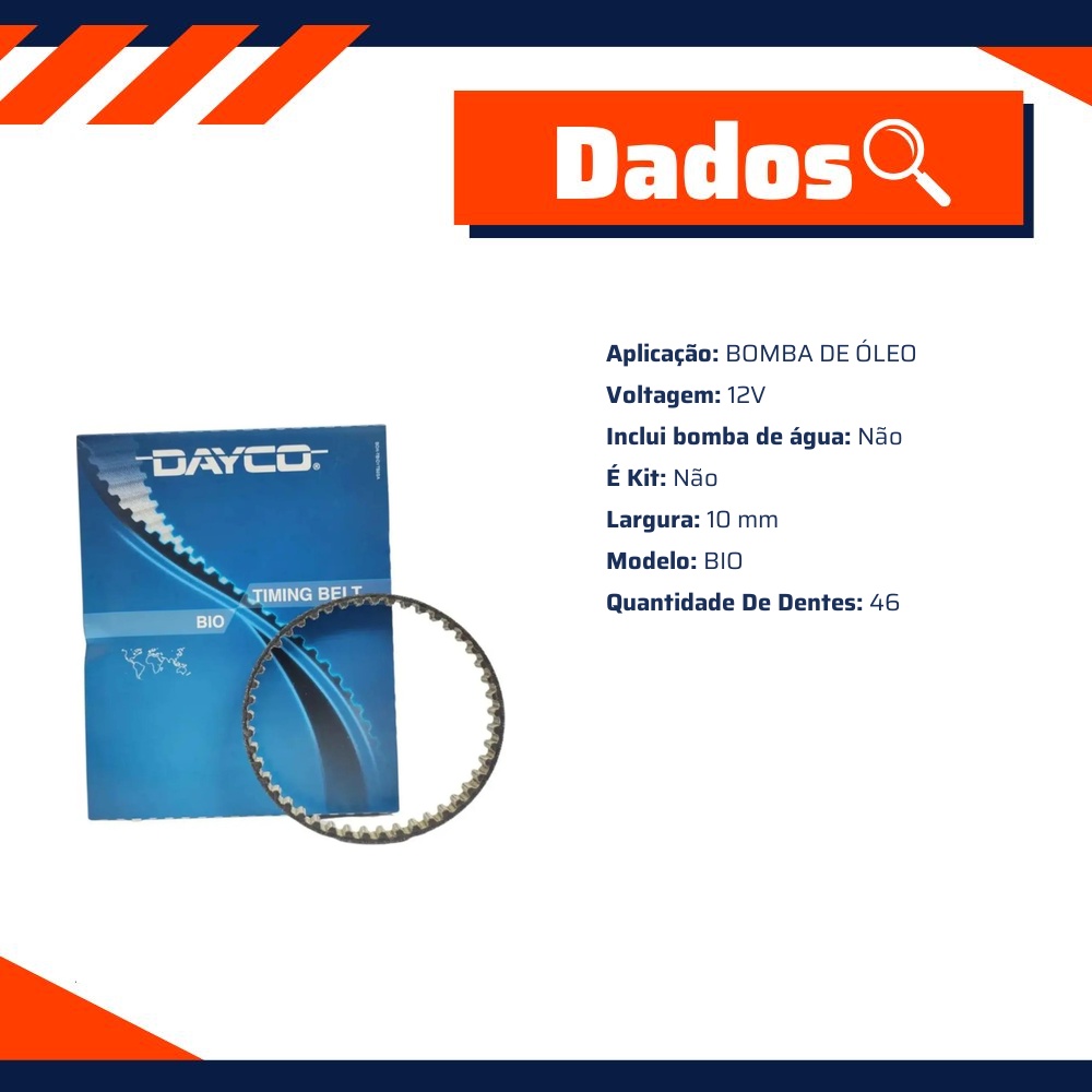 Correia Dentada Sincronizadora - Dayco - 046SP+100HT
