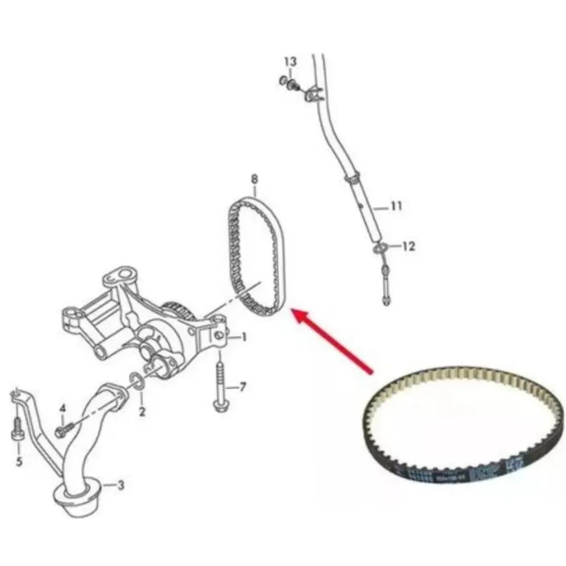 Correia Bomba de Óleo para Volkswagen Amarok - Dayco - 059P7.43M10HT
