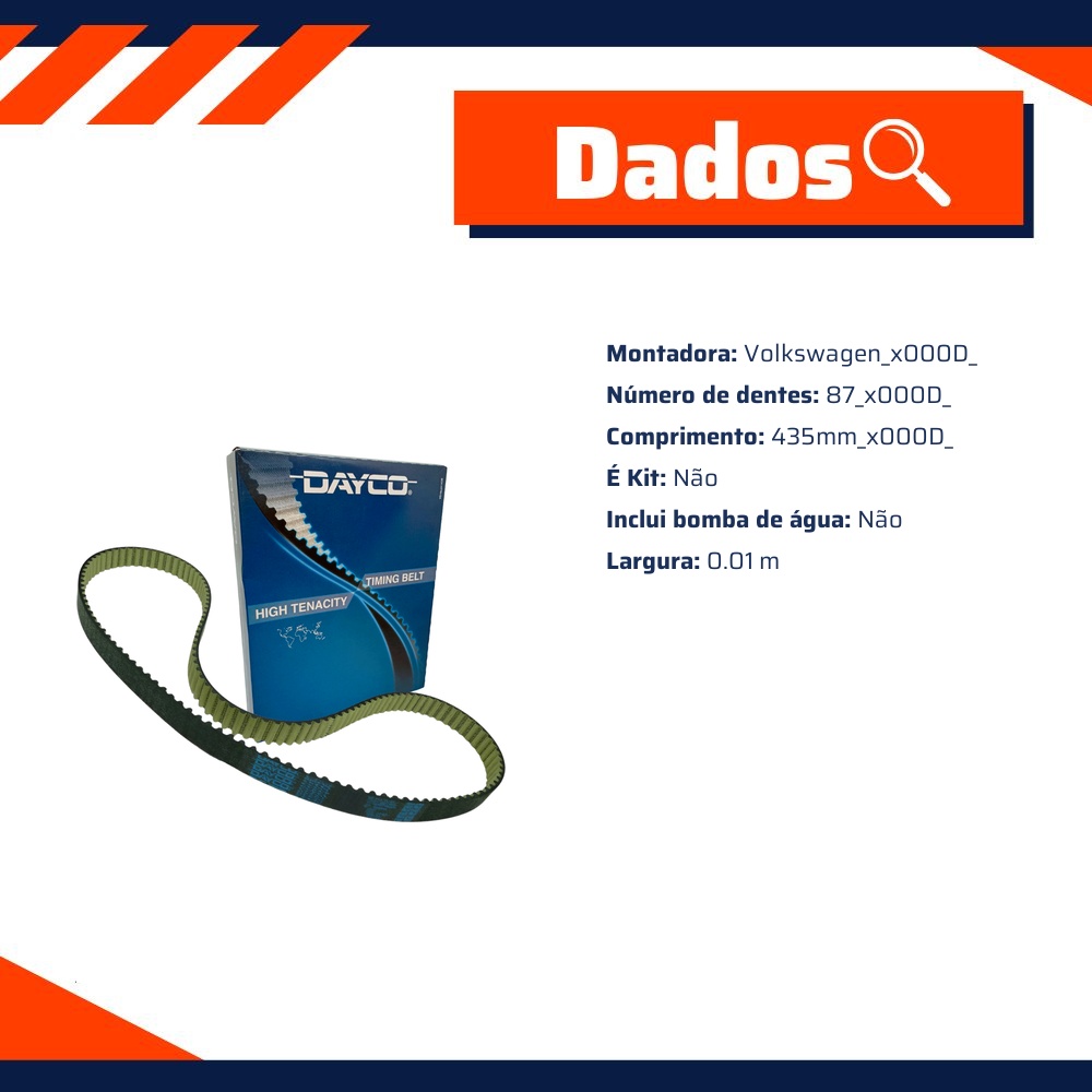 Correia Dentada Sincronizadora - Dayco - 087STP5M100HT