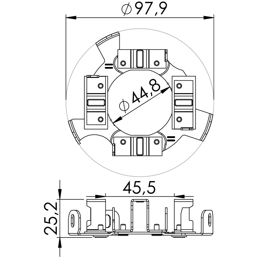 Porta Escovas para Motor de Partida com 4 Escovas - Unifap - 1.110/4