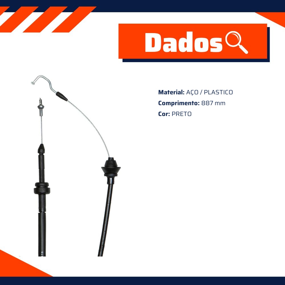 Cabo de Comando do Acelerador para Volkswagen Quantum e Santana - IKS - 1113