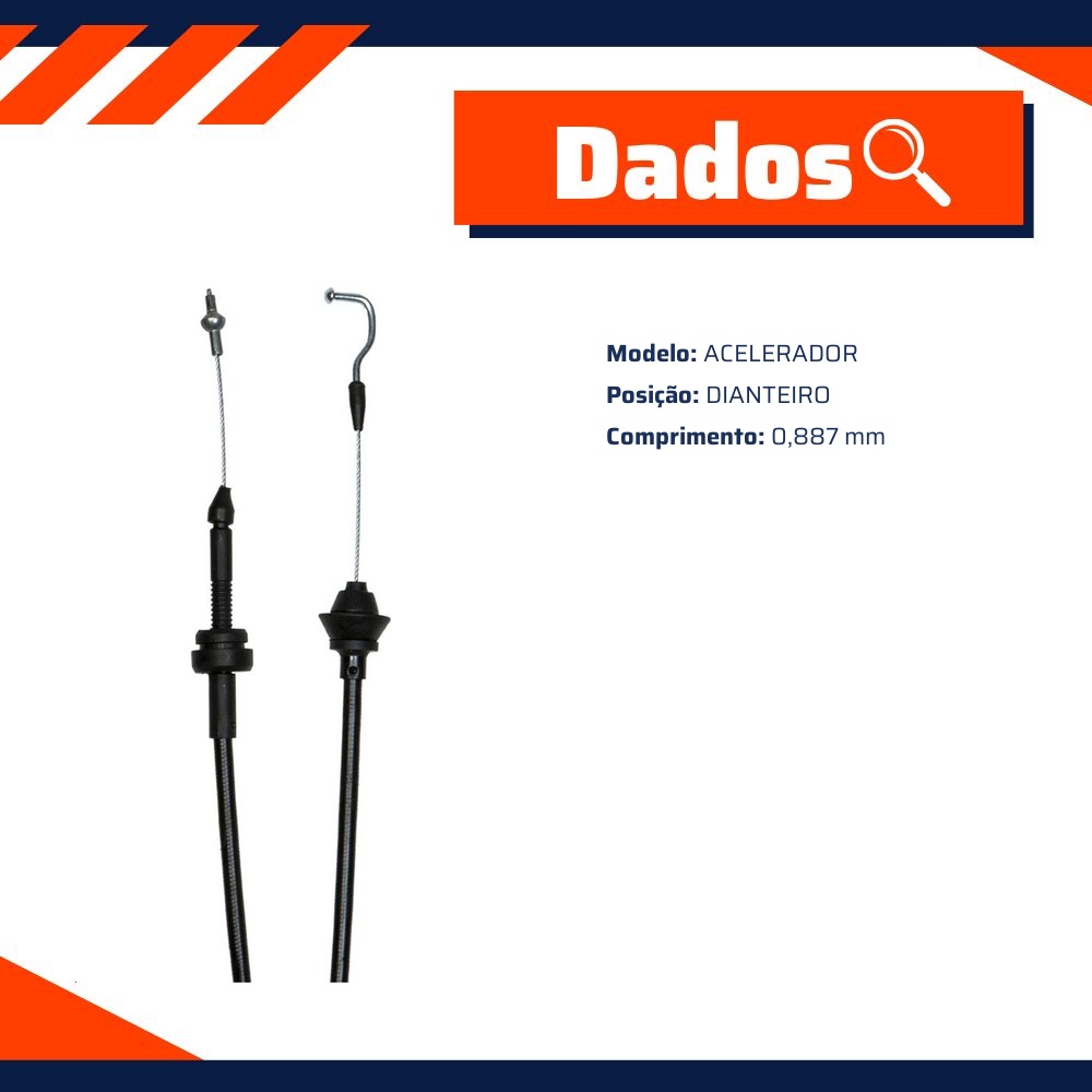 Cabo de Comando do Acelerador para Volkswagen Quantum e Santana - IKS - 1131