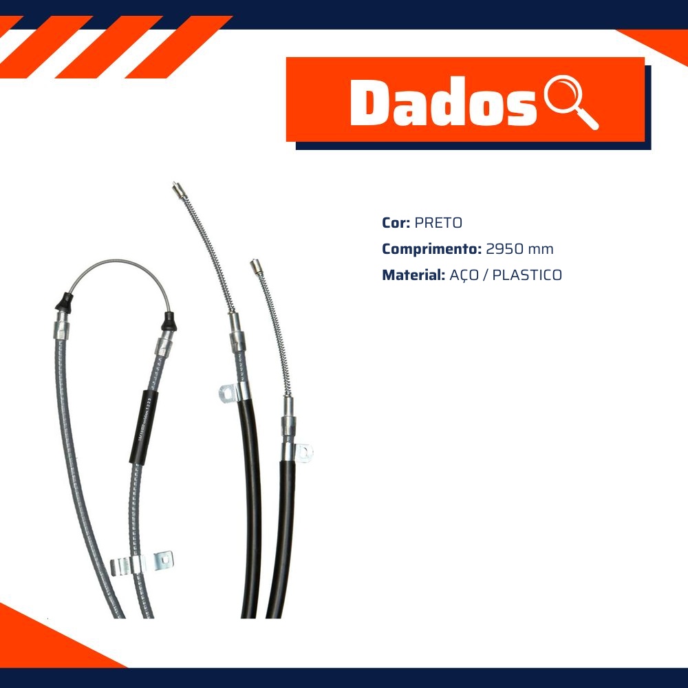 Cabo de Comando do Freio de Mão para Volkswagen Gol e Parati - IKS - 1223