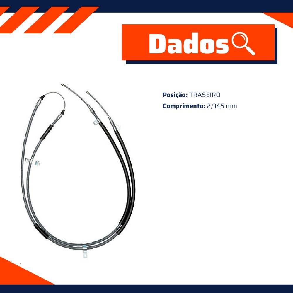 Cabo de Comando do Freio de Mão para Volkswagen Gol e Parati - IKS - 1228