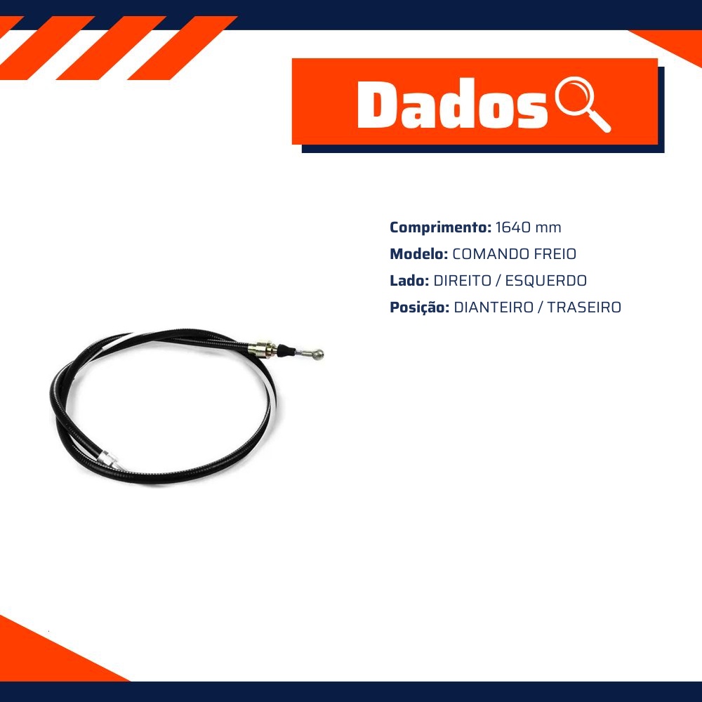 Cabo de Comando do Freio de Mão para Volkswagen Polo e Polo Sedan - IKS - 1233