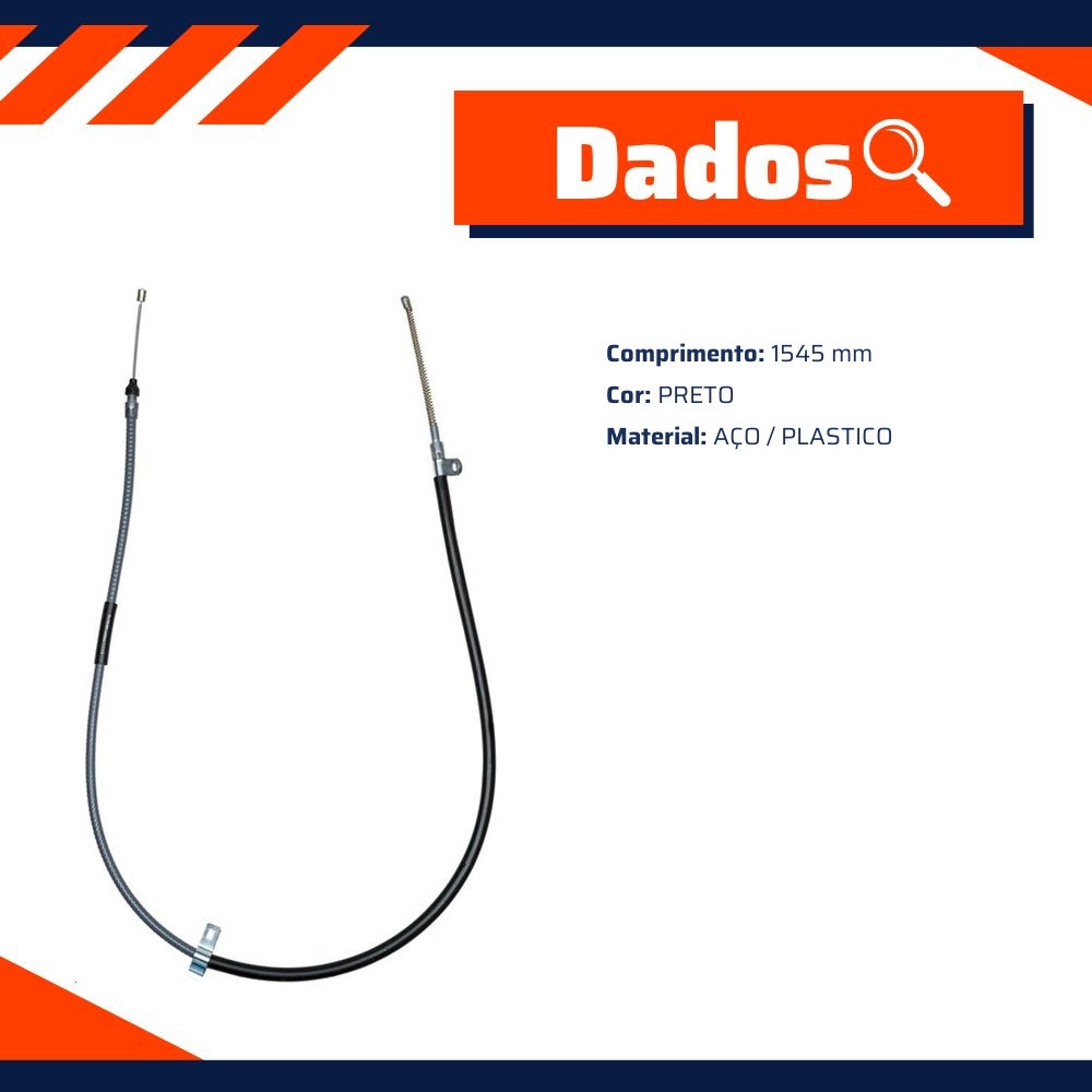 Cabo de Comando do Freio de Mão para Volkswagen Gol e VOYAGE - IKS - 1239