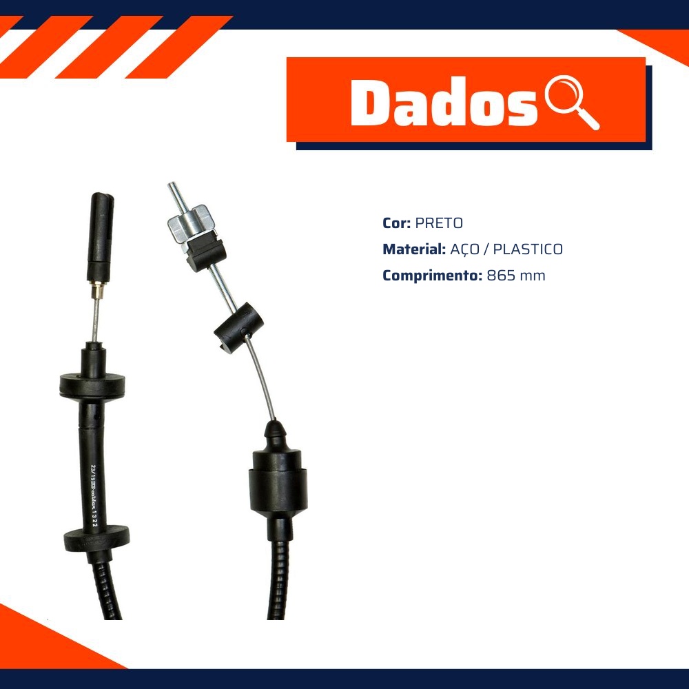 Cabo de Comando da Embreagem para Volkswagen Gol e Parati - IKS - 1322