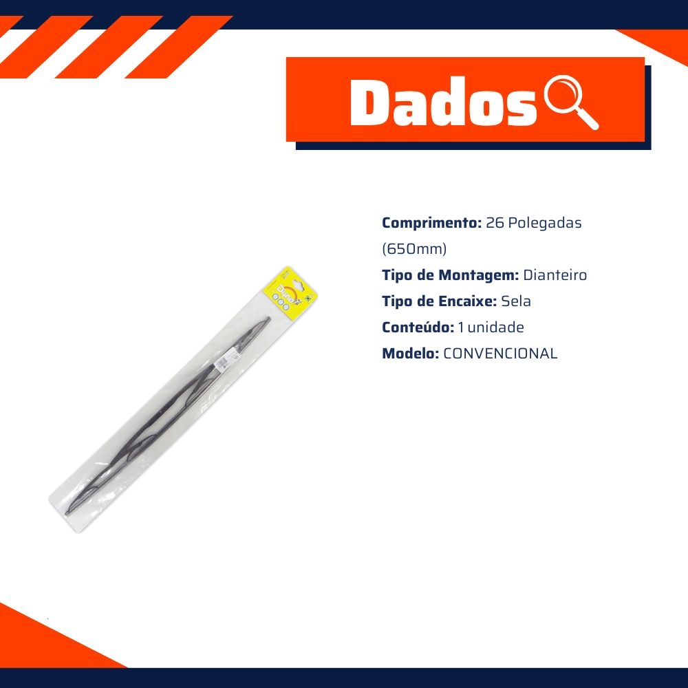 Palheta do Limpador de Para Brisa - Dyna - 171