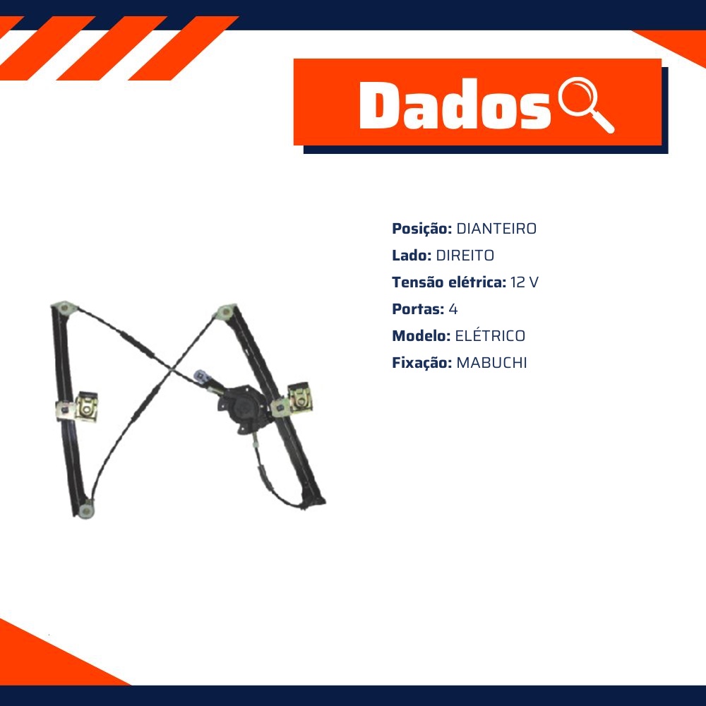 Máquina do Vidro Elétrico DA Porta Dianteira - Universal - 20896