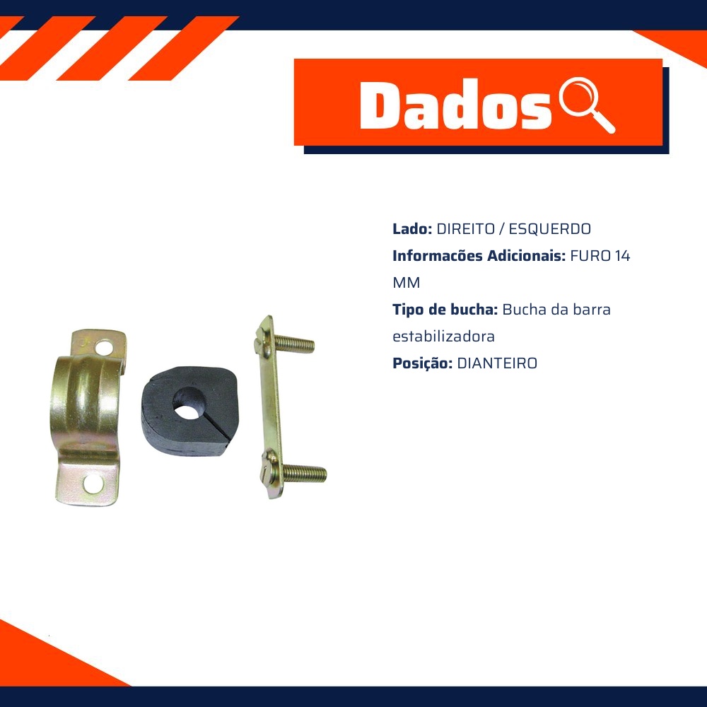 Kit da Barra Estabilizadora Dianteira para Ford Belina e Corcel - Kit & Cia - 20022