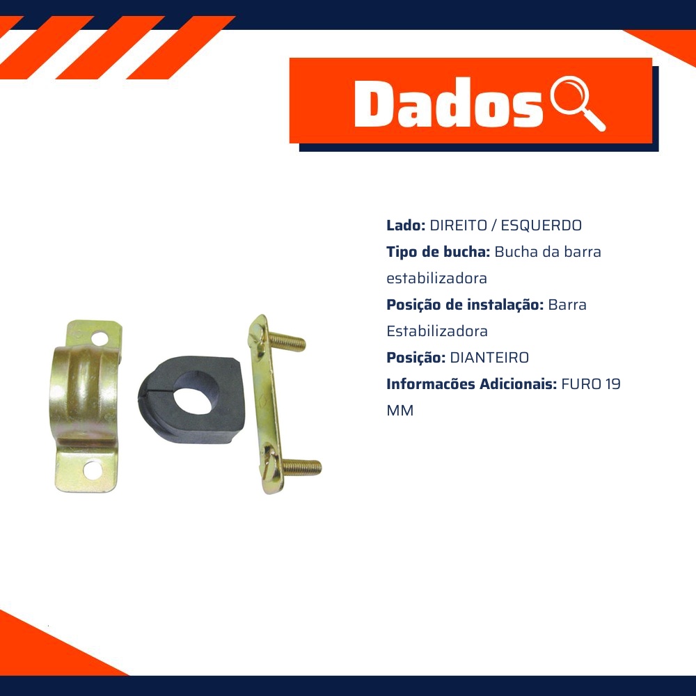 Kit da Barra Estabilizadora Dianteira para Ford Corcel e Del Rey - Kit & Cia - 20023