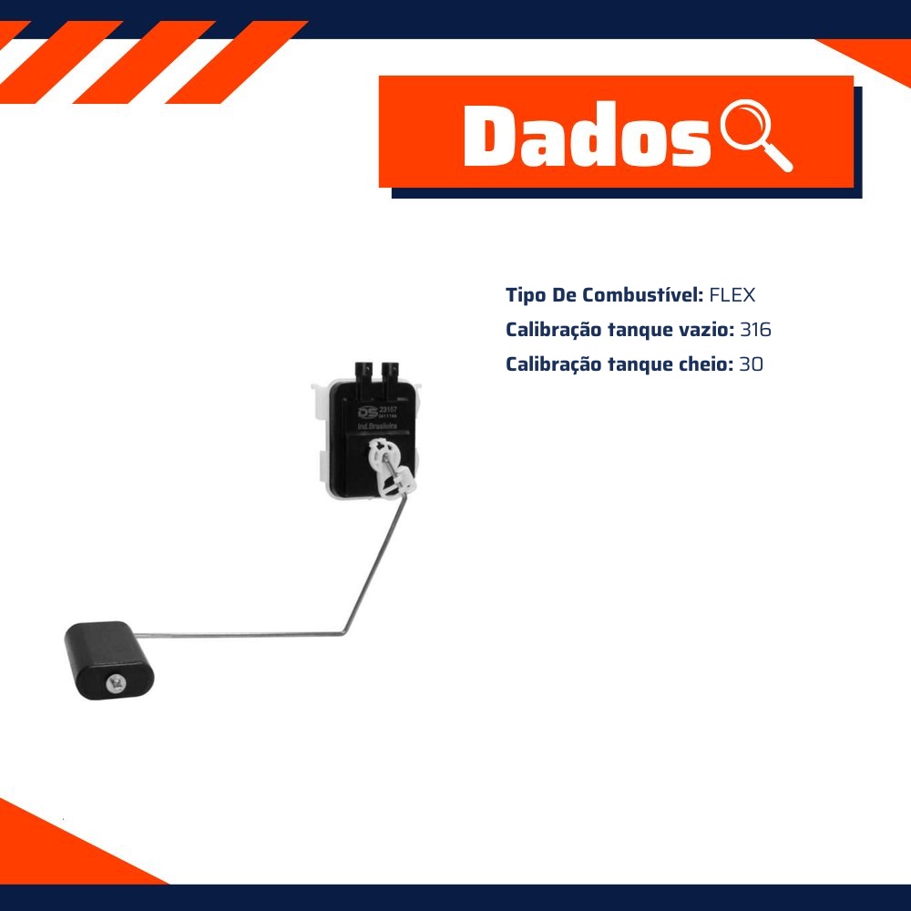 Sensor de Nível de Combustível Flex para Volkswagen Polo e Polo Sedan - DS - 23167