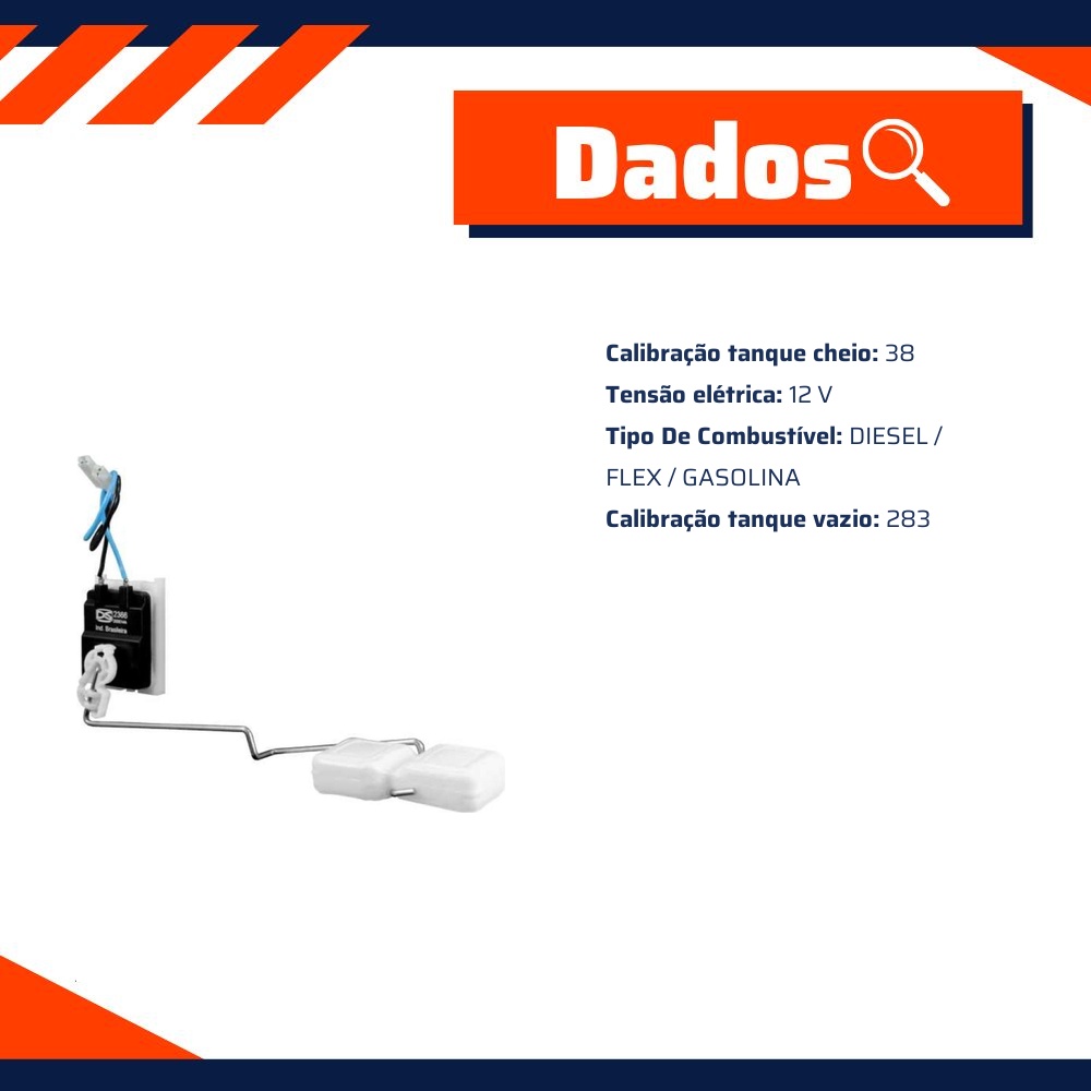 Sensor de Nível de Combustível Flex para Fiat Palio Weekend - DS - 2366