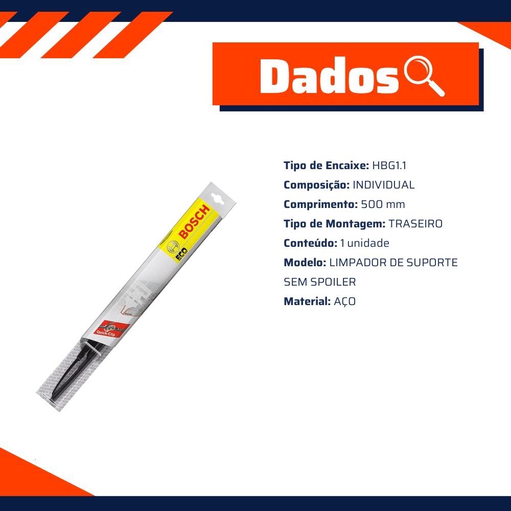 Palheta do Limpador de Para Brisa - Bosch - 3 397 004 916