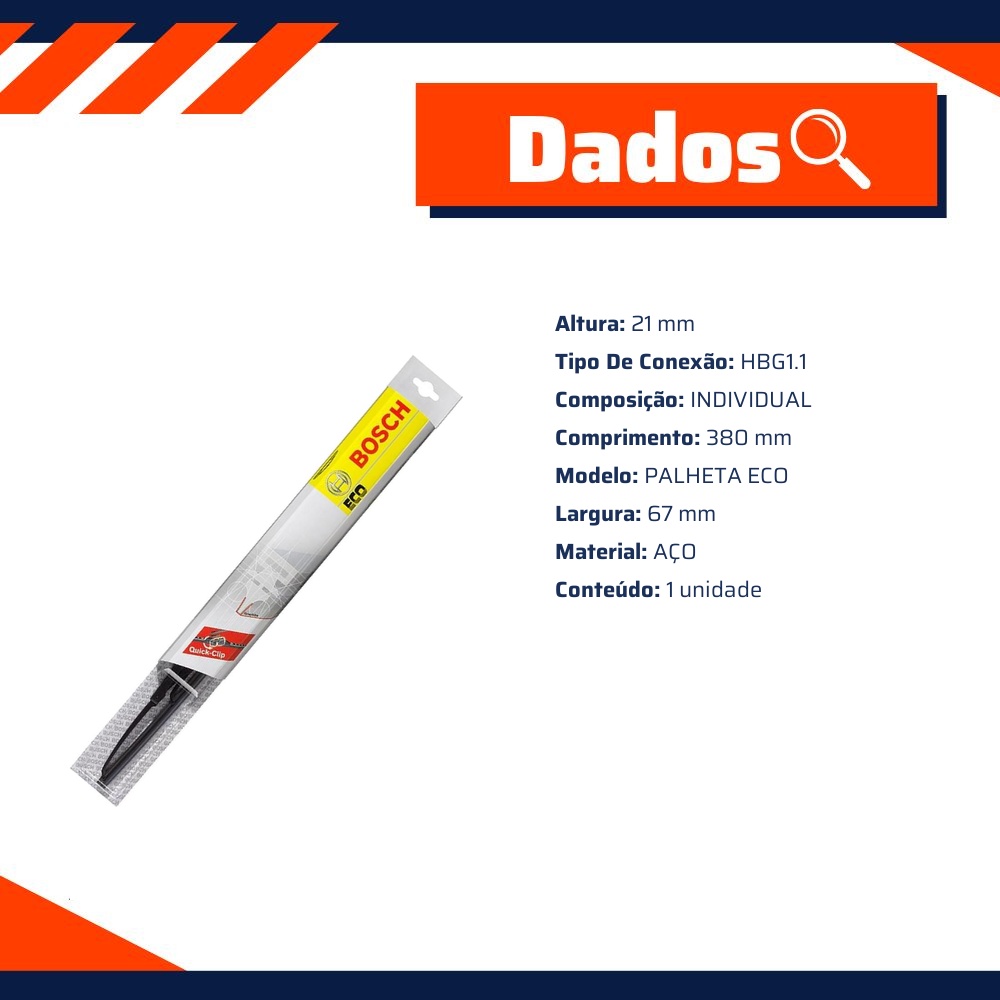Palheta do Limpador de Para Brisa - Bosch - 3 397 011 296