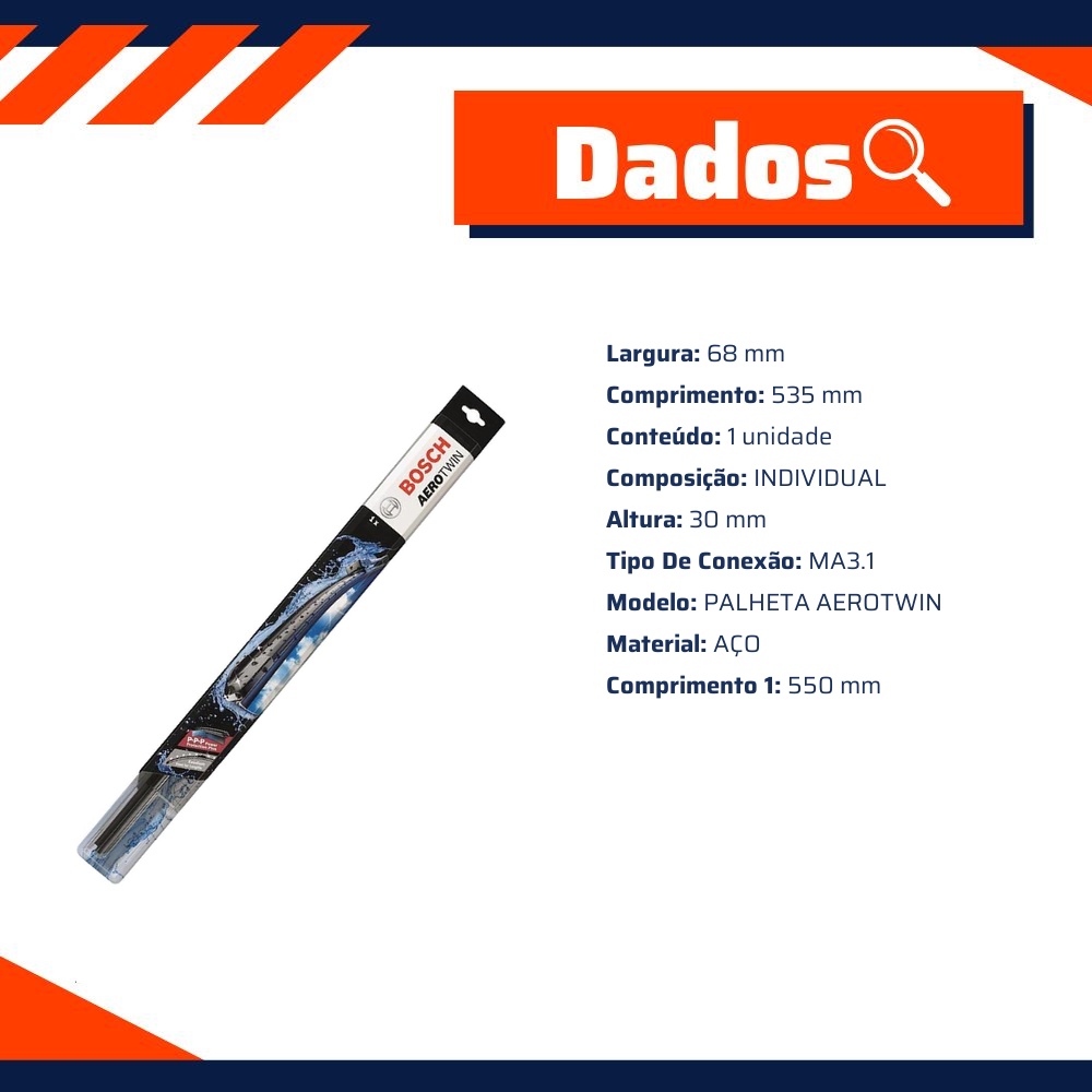 Palheta do Limpador de Para Brisa - Bosch - 3 397 013 065