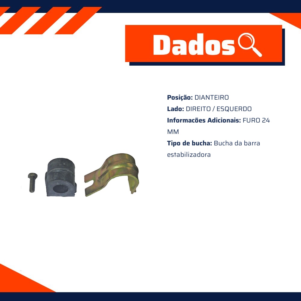 Kit da Barra Estabilizadora Dianteira para Chevrolet Omega - Kit & Cia - 30355